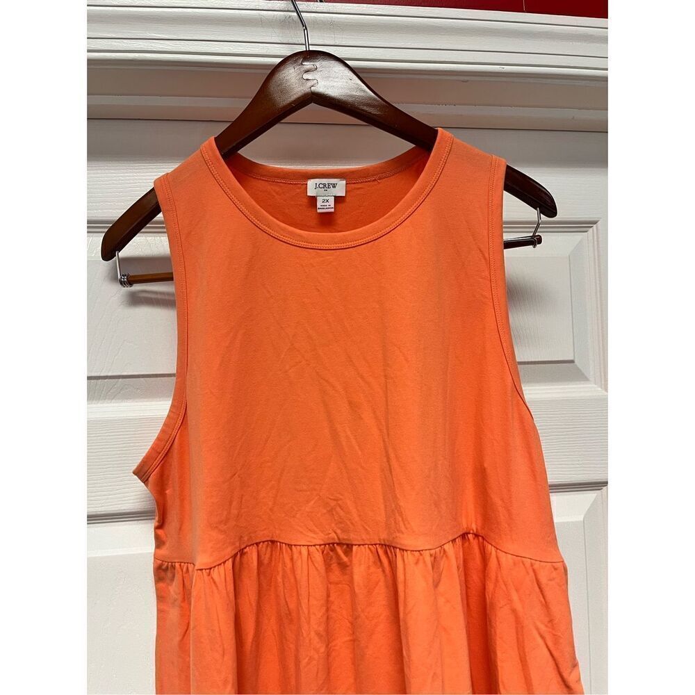 J. Crew Orange Sleeveless Drop Waist Dress  sz 2X EUC
